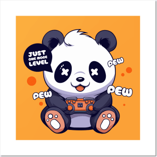 Gamer Panda Pew Pew Cute Kawaii Panda Video Games Posters and Art